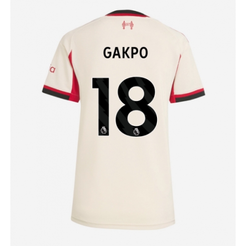 Billige Fotballdrakt Liverpool Cody Gakpo #18 Replika Bortedrakt Dame 2025-26 Kortermet Billige Fotballdrakt Liverpool Cody Gakpo #18 Replika Bortedrakt Dame 2025-26 Kortermet